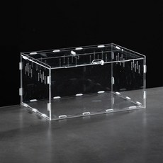 Yoreongae 透明方形飼養箱 爬蟲類躲避屋 寬30公分, 1個, 單一顏色