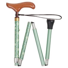시나노 케인 플로럴 접이식 지팡이 HKGR7152, 그린, 1개