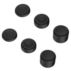 HOHOO 任天堂 Switch 2 Joy-Con 類比高度調節搖桿保護套 帽蓋 搖桿帽 6入組, 1套, 黑色, 單一商品