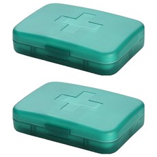Luneon 多用途便攜式藥盒 綠色, 2個