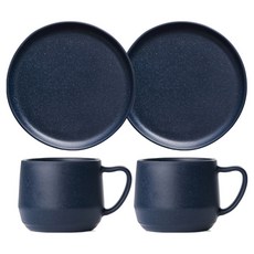L'assiette Ari 咖啡杯S 2p + Ari 盤子 2p 套組, 1套, 靛藍色