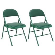 VICFUS 오브 다용도 폴딩 쿠션 접이식 의자, 그린, 2개