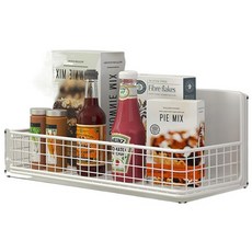 收納部屋 磁吸網格調味罐置物架 冰箱磁鐵收納架 廚房置物架 壁掛收納, 矮款, 白色, 1個