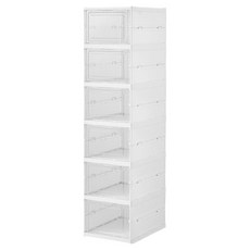 HICKIES 透明快折穩固鞋子收納盒, 白色, 6層