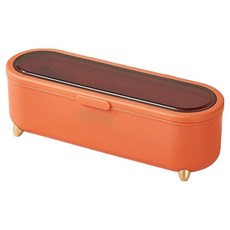 블럭마트 뚜껑있는 물빠짐 플라스틱 수저통, 오렌지, 1개
