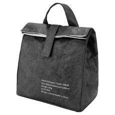 Mabsoshop 復古感手提保溫保冷便當袋 BRP268, 黑色, 1個