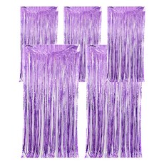 코히모 파티 장식 커튼 5W0328, 5개, 퍼플