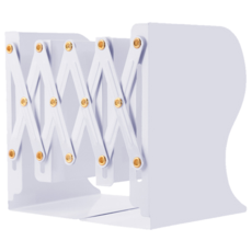 收納部屋 無印風鐵藝伸縮書架 白色 1層 桌面書架 書擋, 小型