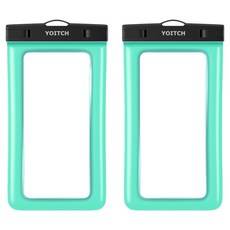 Yoitch 智慧型手機 IPX8 等級 4重鎖定防水袋, 2個, 薄荷綠