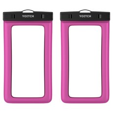 Yoitch 智慧型手機 IPX8 等級 4重鎖定防水袋, 2個, 玫瑰粉