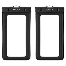 Yoitch 智慧型手機 IPX8 等級 4重鎖定防水袋, 2個, 黑色