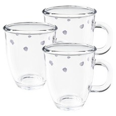 바칠레 강화유리 내열 머그컵 메이릴 375ml, 혼합색상, 3개