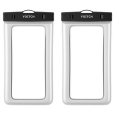 Yoitch 智慧型手機 IPX8 等級 4重鎖定防水袋, 2個, 白色