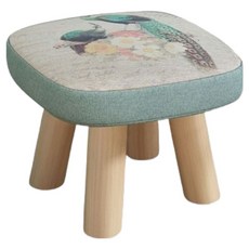 솔솔담다 귀여운 다용도 인테리어 현관 미니의자 스퀘어 27 x 27 x 20 cm, 공작새, 1개