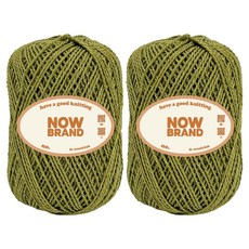 WoolClub NOWBRAND 高級棉麻針織線 70g, 2個, 312 自然橄欖綠