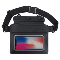 A.ssor 手機防水袋 斜背包與腰包, 1個, 黑色