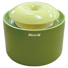 Nice u 毛樂趣 寵物圈圈飲水機 2.2L大容量循環過濾低噪音飲水器 可拆洗設計 保護寵物頸椎, 1台, 綠色