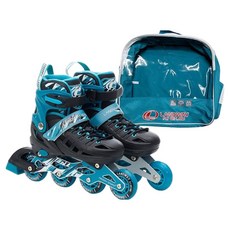 LANDWAY 兒童動感直排輪鞋 + 直排輪鞋袋組, 1套, 藍色