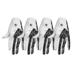 BRENCE 男士用 Wave Ruben 高爾夫左手手套, 白色, 4個