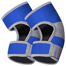 AOLIKES 奧力克斯 綁帶式兒童防撞透氣護肘, 藍色, 1雙