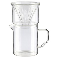 Samho Glass 耐熱玻璃咖啡濾杯 + 玻璃杯 400ml 套組 SH DRIPPER SET, 1套, 耐熱玻璃濾杯 + 玻璃杯