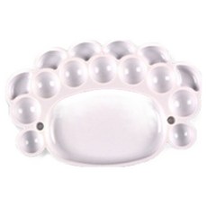 Hatae Small 簡潔素雅水彩調色盤 寬版色彩 雙面白 21 x 14 cm, 1個, 16格