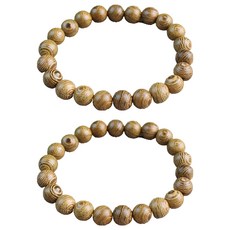 微笑款 圓珠造型 念珠手鍊 8mm, 2個, 雞翅木