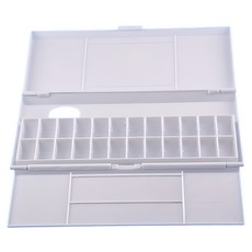 Birebo 水彩調色盤 摺疊式顏料混合盤 白色 26.5cm, 1個, 24格