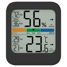 bruma 數位溫濕度計 BT12, 1個, 黑色