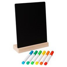 KANIA 原木底座便利留言板 A6 + 6種筆套組, 壓克力
