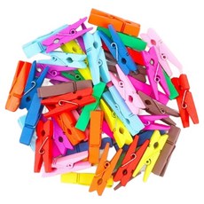 Pick Deal 漂亮木夾 50入組 彩色木夾 S, 1套, 隨機出貨