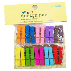 Pickdeal 漂亮木夾 20入組 3.5cm 木夾, 1套, 混合顏色