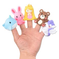 오즈토이 러버 손가락 인형 목욕놀이 SQ22002-1 동화A, 1세트, 5종