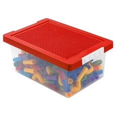Macojay 幼兒用樂高玩具收納盒, 紅色, 1個