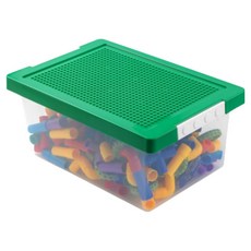 Macojay 幼兒用樂高玩具收納盒, 綠色, 1個