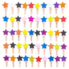 Pick Deal 多用途星星木夾 50入組, 1套, 隨機出貨