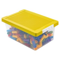 Macojay 幼兒用樂高玩具收納盒, 黃色, 1個