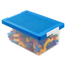 마코제이 유아용 레고 장난감 정리함, 블루, 1개