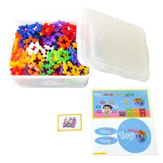 아하토이 베비붐 베이비 사각 네모 블럭 205p + 조립 가이드 + 정리함 + 정리함 스티커 세트, 혼합색상, 1세트