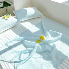 Lucidsleep 涼爽蓬鬆 海洋泡泡紗 夏季肚圍被 毯子 午睡毯 2入, 宝宝藍