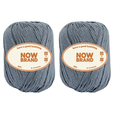 WoolClub NOWBRAND 紮實純棉線 1mm 60g, 2個, 119 深灰色