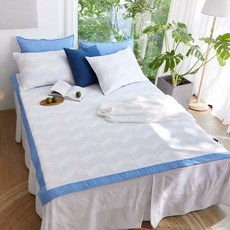 About Cozy Summer Wave 三層織涼感墊 1+1, 涼感墊, 白色, 海洋藍