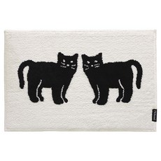 Pickend 蓬鬆柔軟提花腳踏墊, 雙貓