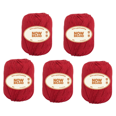 울클럽 NOWBRAND 탄탄 순면실 1mm 60g, 124 레드, 5개