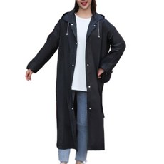 EVER HOUSE 成人用EVA一次性雨衣, 黑色, 4個