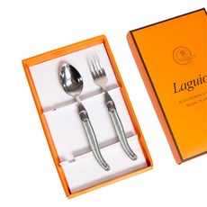 LAGUIOLE 拉吉爾 Jean Neron Laguiole 西餐餐具晚宴禮盒組, 銀色金屬, 1套, 湯匙 + 叉子 + 禮盒