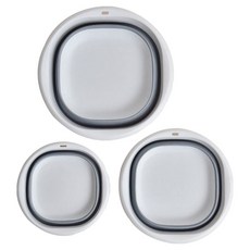 Woni家 可折疊式多用途方形臉盆3件組, 1套, 灰色