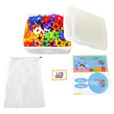 AHATOY Baby Boom嬰兒方形方塊洗衣網組合 嬰兒方形方塊 205入+組裝指南+收納盒+收納盒貼紙+小型洗衣網組, 1套, 混合色