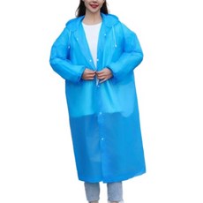 EVER HOUSE 成人用EVA一次性雨衣, 淺藍色, 4個