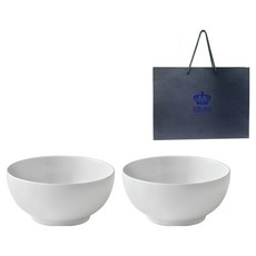 로얄코펜하겐 플레인 볼 1100ml + 쇼핑백, 화이트, 2개